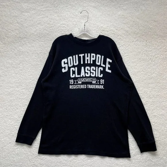 Southpole Sweaters Y2k Southpole Black Thermal Waffle Knit